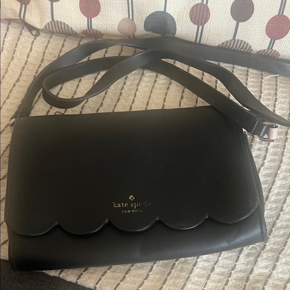 Kate Spade Black Scalloped Crossbody Bag